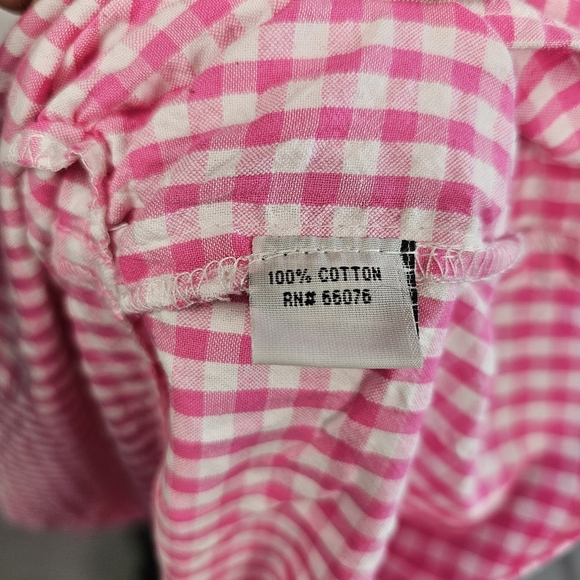 Raviya Women's Maxi Dress Swim Cover Up Size M 100% Cotton Pink White Check - Picture 12 of 15